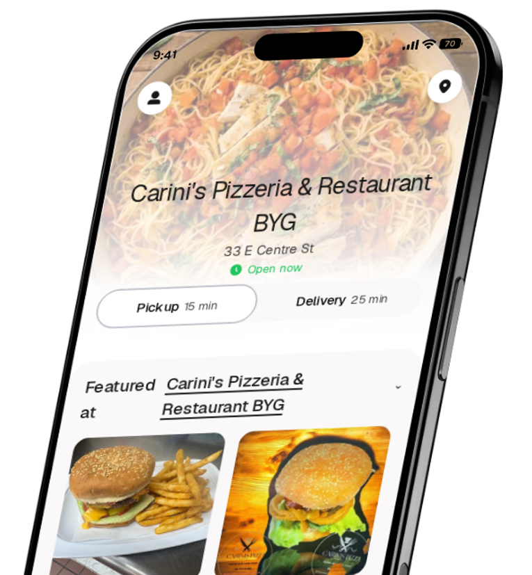 Carini's Pizzeria & Restaurant BYG app preview