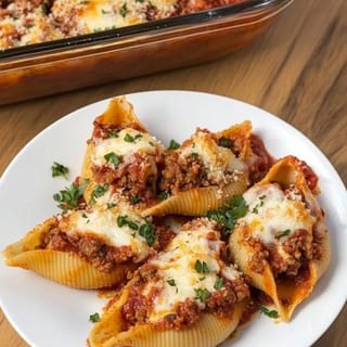 Homemade Baked Stuffed Shells meat optional